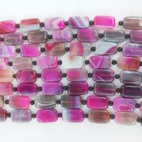 Natürliche Streifen Achat Perlen, Rechteck, poliert, DIY, rosa Camouflage, 6x13x21mm, verkauft per 39 cm Strang