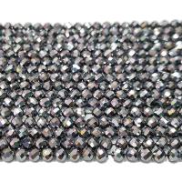 Titanium + magnes Koralik, Koło, obyty, DIY & fasetowany, czarny, sprzedawane na 39 cm Strand