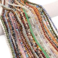 Perles de pierres précieuses mixtes, Pierre naturelle, Rond, poli, DIY, plus de couleurs à choisir, 4mm, 95PC/brin, Vendu par 38 cm brin