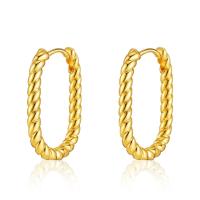 Brass Huggie Hoop Earring, 18K gold plated, fashion jewelry & for woman, golden, 23x12mm, Sold By Pair