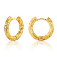 Kolczyki Huggie Hoop mosiądz, Pozłacane 18K złotem, biżuteria moda & dla kobiety, złoty, 20x22mm, sprzedane przez para