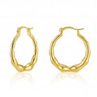 Messing Hoop Earring, 18K forgyldt, mode smykker & for kvinde, gylden, 27x24mm, Solgt af par