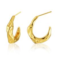 Brass Stud Earring, 18K gold plated, fashion jewelry & for woman, golden, 26x18mm, Sold By Pair