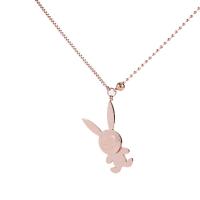 Titanium Steel Necklace Rabbit plated fashion jewelry & for woman rose gold color Length 177.72 Inch Sold By PC