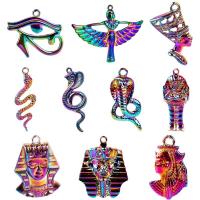 Tibetan Style Pendants, colorful plated, fashion jewelry, multi-colored, 10-50mm, 10PCs/Bag, Sold By Bag