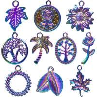 Tibetan Style Pendants, colorful plated, fashion jewelry, multi-colored, 10-23mm, 10PCs/Bag, Sold By Bag