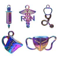 Zinc Alloy Pendants colorful plated fashion jewelry multi-colored 13-30mm Sold By Bag