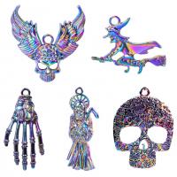 New Hot Halloween Jewelry and Decor, Tibetan Style, colorful plated, fashion jewelry, multi-colored, 10-50mm, 5PCs/Bag, Sold By Bag
