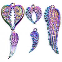 Wing Shaped Tibetan Style Pendants, colorful plated, fashion jewelry, multi-colored, 10-60mm, 5PCs/Bag, Sold By Bag