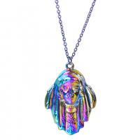Tibetan Style Pendants, colorful plated, fashion jewelry, multi-colored, 22x32mm, Length:45 cm, Sold By PC