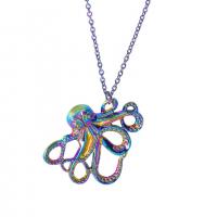Zinc Alloy Animal Pendants Octopus colorful plated fashion jewelry multi-colored Length 45 cm Sold By PC