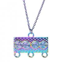 Tibetan Style Connector, colorful plated, fashion jewelry & 1/3 loop, multi-colored, 23x17mm, Length:45 cm, Sold By PC