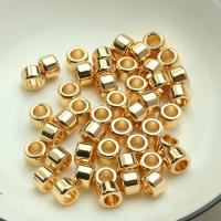 Brass Large Hole Bead Round Tube 14K gold plated DIY nickel lead & cadmium free Sold By PC