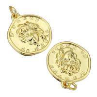 Brass Jewelry Pendants, gold color plated, 15x17x2mm, 10PCs/Lot, Sold By Lot