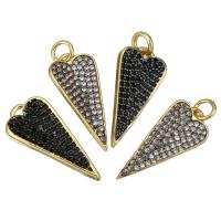 Cubic Zirconia Micro Pave Brass Pendant, plated, micro pave cubic zirconia, more colors for choice, 9x21x2mm, Hole:Approx 2mm, 10PCs/Lot, Sold By Lot
