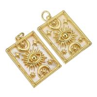 Brass Jewelry Pendants, with Shell, gold color plated, 17x24x4mm, Hole:Approx 3mm, 10PCs/Lot, Sold By Lot