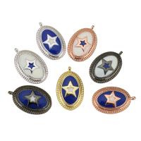 Brass Jewelry Pendants, plated, with star pattern & enamel, more colors for choice, 12x19x2mm, Hole:Approx 0.5mm, 10PCs/Lot, Sold By Lot