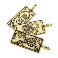 Brass Jewelry Pendants, Rectangle, gold color plated, different designs for choice, 12x32x5mm, Hole:Approx 3mm, 10PCs/Lot, Sold By Lot