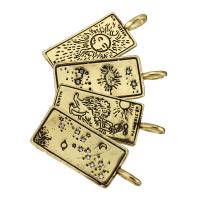Cubic Zirconia Micro Pave Brass Pendant, Rectangle, gold color plated, different designs for choice, 12x32x5mm, Hole:Approx 3mm, 10PCs/Lot, Sold By Lot