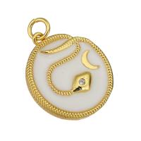Bijoux pendentifs en laiton, Placage de couleur d'or, émail, 20x22x3mm, Trou:Environ 3mm, 10PC/lot, Vendu par lot