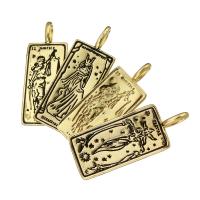 Brass Jewelry Pendants, Rectangle, gold color plated, different designs for choice, 12x31x5mm, Hole:Approx 3mm, 10PCs/Lot, Sold By Lot