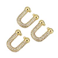Fashion Earring Cuff and Wraps Brass gold color plated micro pave cubic zirconia Sold By Lot