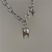 Colar de jóias de aço inoxidável, with 1.97inch extender chain, para mulher, cor original, comprimento Aprox 16.54 inchaltura, vendido por PC