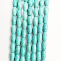 Perline in turchese, turchese sintetico, Tamburo, DIY, blu, 8x14mm, Venduto per 39 cm filo