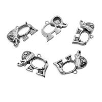Stainless Steel Pendant Setting, Elephant, silver color, 17x28mm, Sold By PC