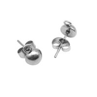 Stainless Steel Earring Drop Component, Unisex, silver color, 9x14mm, Sold By Pair