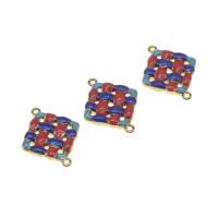 Brass Jewelry Connector Square enamel mixed colors 20mm Sold By PC