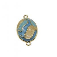 Brass Jewelry Connector, enamel, mixed colors, 19mm, Sold By PC