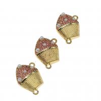 Cubic Zirconia Micro Pave Brass Connector, with Plastic Pearl, micro pave cubic zirconia, mixed colors, 15mm, Sold By PC