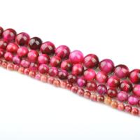 Tigerauge Perlen, rund, poliert, DIY, rosa Camouflage, verkauft per 39 cm Strang