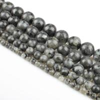 Perles en labradorite, Rond, poli, DIY, noire, Vendu par 39 cm brin