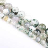 Tree Agate perler, Runde, poleret, du kan DIY, blandede farver, Solgt Per 39 cm Strand