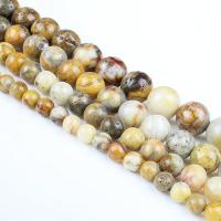 Naturlig Galen agat pärlor, Rund, polerad, DIY, blandade färger, Såld Per 39 cm Strand