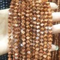 Natural Goldstone Beads Square polished DIY reddish orange 6mm Sold Per 39 cm Strand