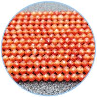 Grânulos de ágata vermelha natural, Ágata vermelha, Roda, polido, DIY & facetada, vermelho, 3mm, vendido para 39 cm Strand