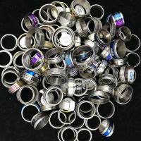 Stainless Steel Finger Ring ring #6-12 & random ring size & fashion jewelry & for woman mixed colors Sold By Bag