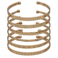 Zinc Alloy Cuff Bangle plated Adjustable & fashion jewelry & for woman golden 60-70mm Sold By Set