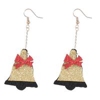 Weihnachten Ohrringe, Zinklegierung, mit Baumwollsamt, Weihnachtsglocke, Weihnachts-Design & Modeschmuck & für Frau, 79x32mm, verkauft von Paar