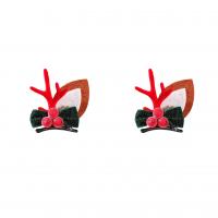 Weihnachts-Haar-Clip, Zinklegierung, mit Baumwollsamt & Harz, 2 Stück & Weihnachts-Design & Modeschmuck & für Frau, 76x79mm, verkauft von setzen