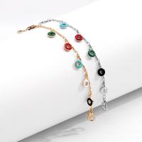Brass Chain Necklace with 4 extender chain Donut plated fashion jewelry & for woman & enamel Length 15.75 Inch Sold By PC