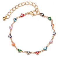 Bracelet Evil Eye bijoux, alliage de zinc, avec 1.97 chaînes de rallonge, Placage, bijoux de mode & pour femme & émail, plus de couleurs à choisir, Longueur:6.3 pouce, Vendu par PC