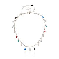 Zinc Alloy smykker halskæde, med 3.97 extender kæde, forgyldt, mode smykker & for kvinde & emalje, flere farver til valg, Længde 12.6 inch, Solgt af PC