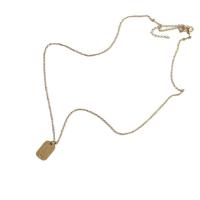 Titanium stål halskæde, med 2.36inch extender kæde, Rektangel, guldfarve belagt, oval kæde & for kvinde, 14.30x8.80mm, Solgt Per Ca. 15.74 inch Strand