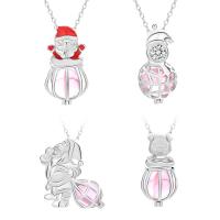 Sterling Silver Cage Locket Pendant Necklace 925 Sterling Silver with 1.96inch extender chain platinum plated Christmas jewelry & oval chain & for woman & hollow Sold Per Approx 15.74 Inch Strand