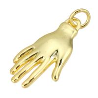Brass Jewelry Pendants, Hand, gold color plated, 10x20x2mm, Hole:Approx 2mm, 10PCs/Lot, Sold By Lot