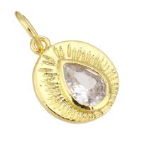 Cubic Zirconia Micro Pave Brass Pendant gold color plated micro pave cubic zirconia Approx 4mm Sold By Lot